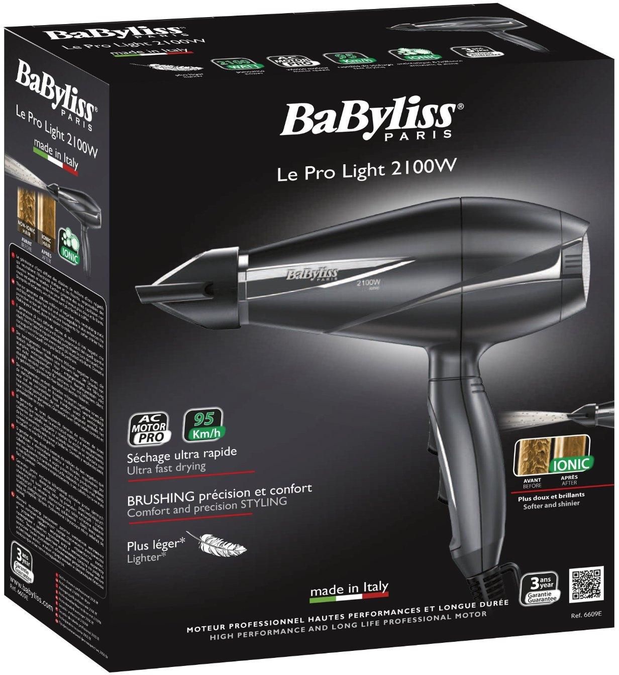 BaByliss 6609E Le Pro Light Hair Dryer 2100 Watt – Black – Al Gameya
